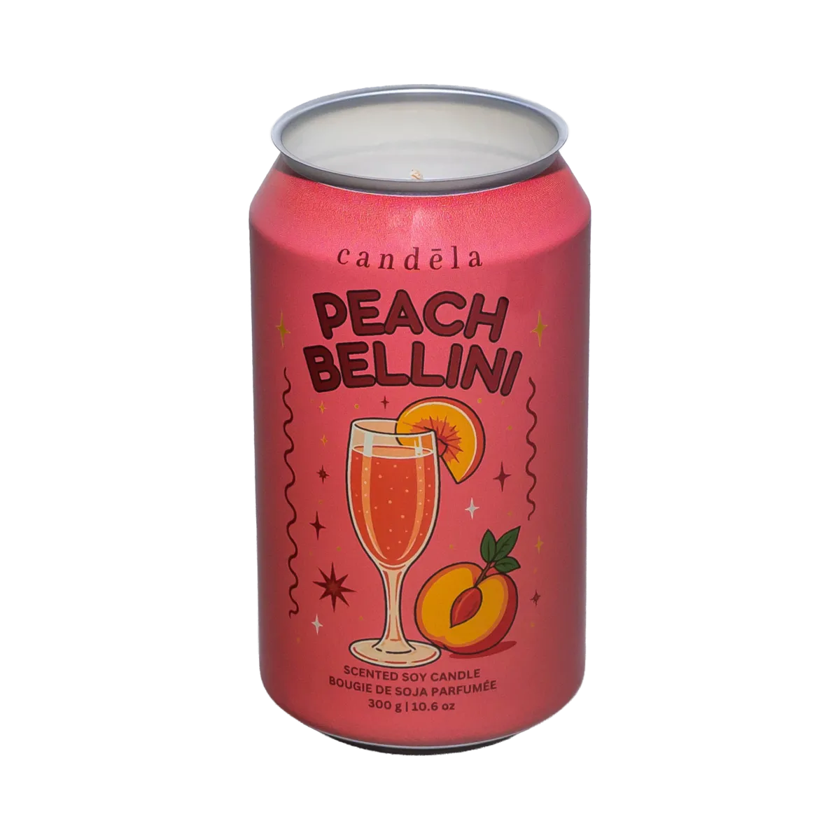 Candela Peach Bellini scented soy candle