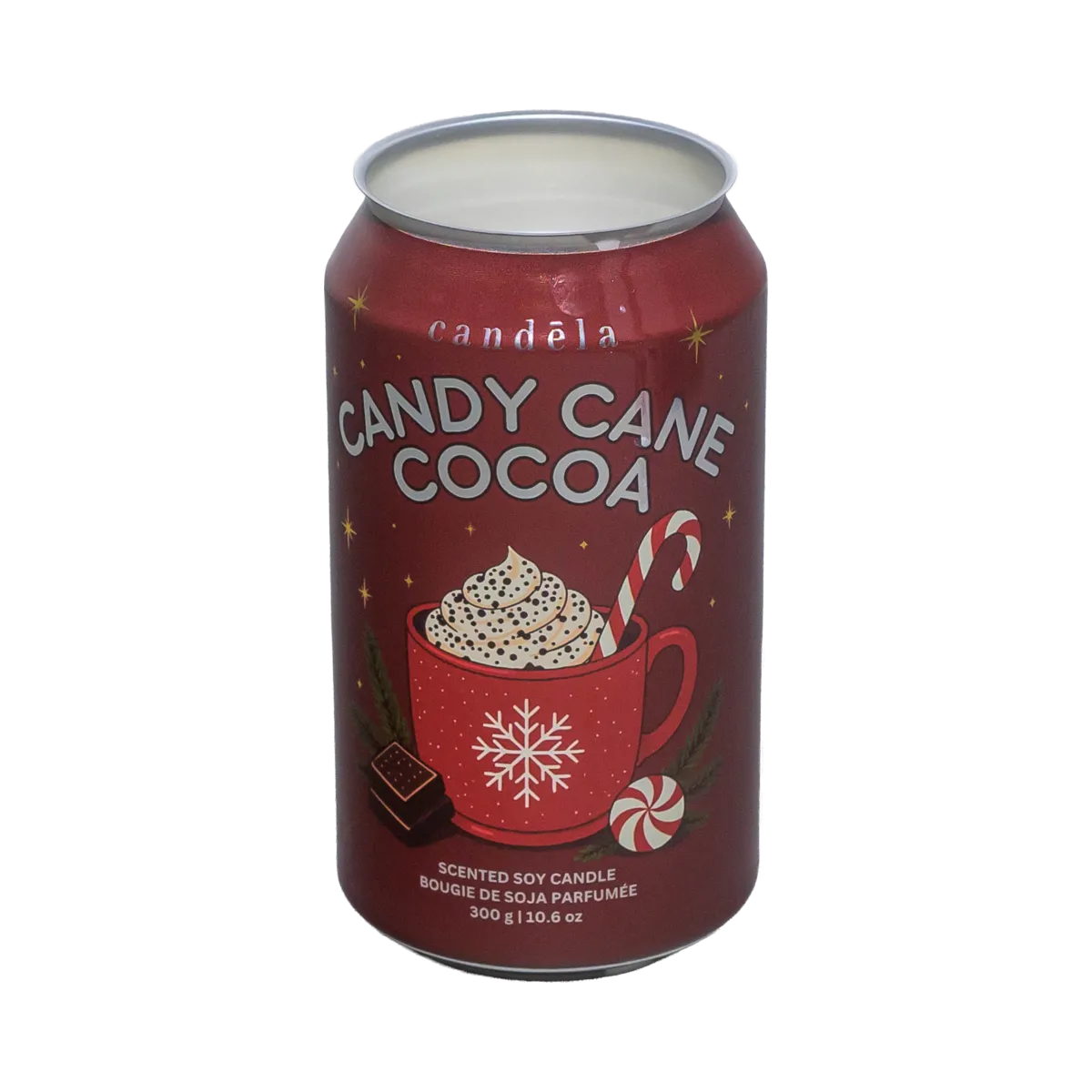 Candela Candy Cane Cocoa scented soy candle