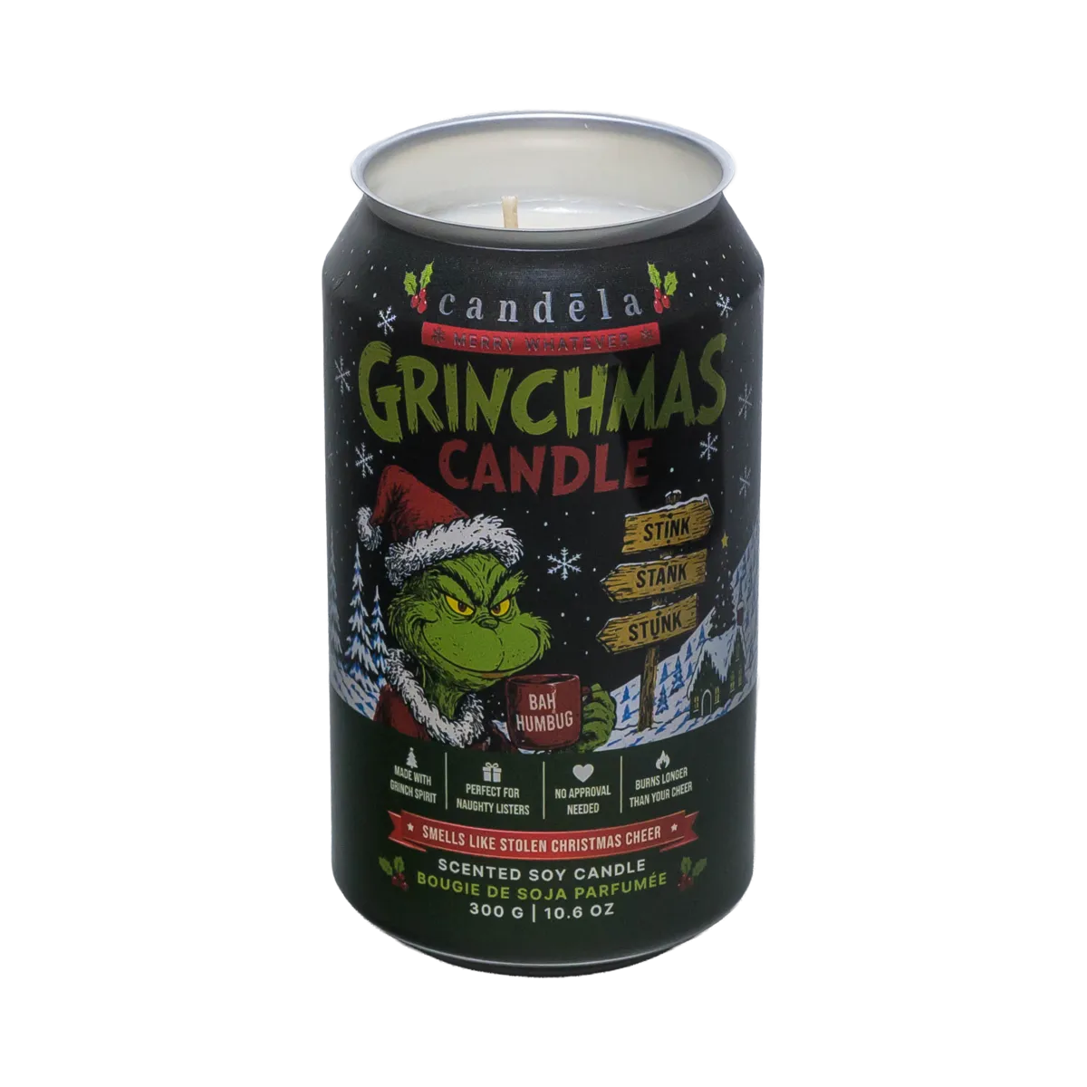 Candela Grinchmas scented soy candle