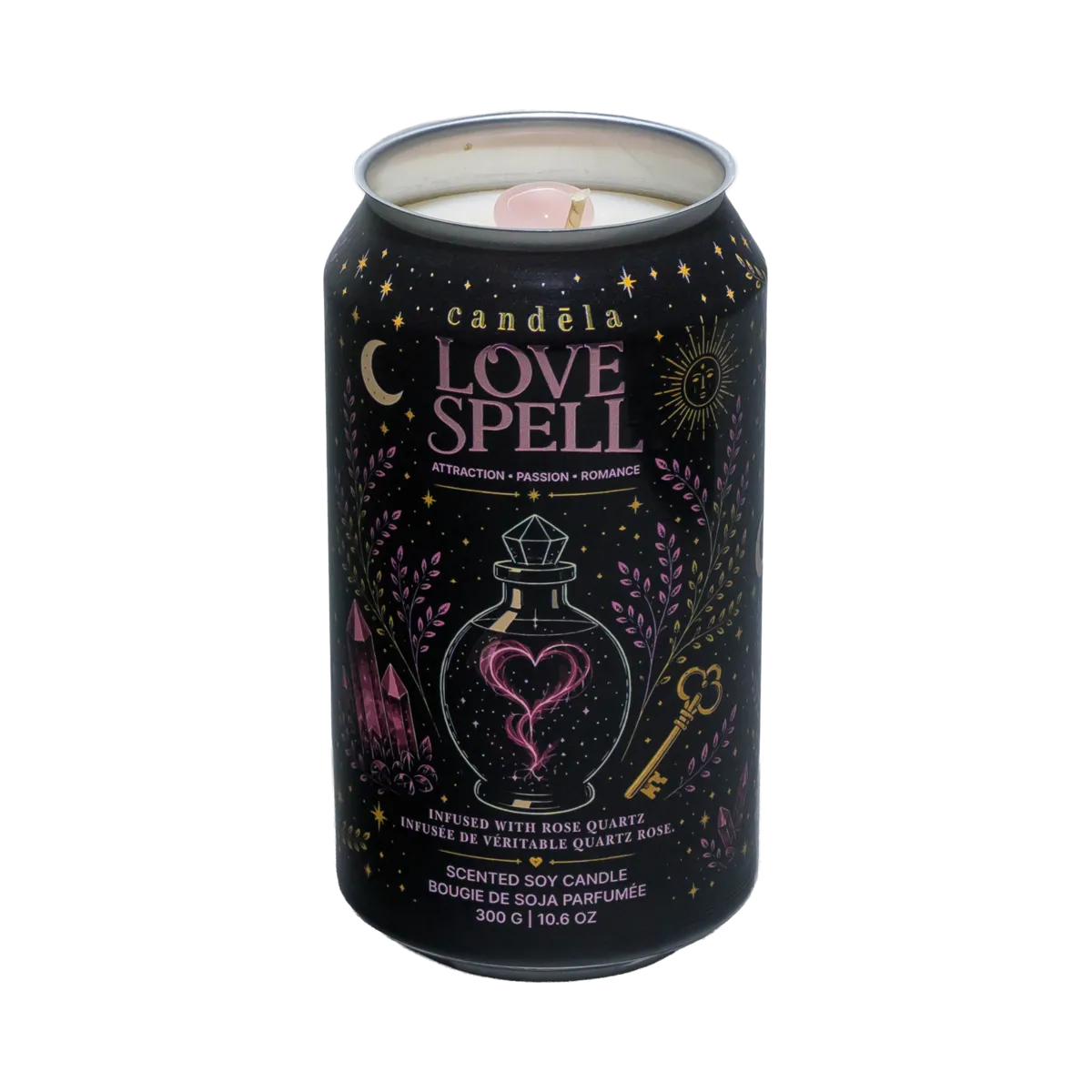 Candela Love Spell (Rose Quartz) scented soy candle